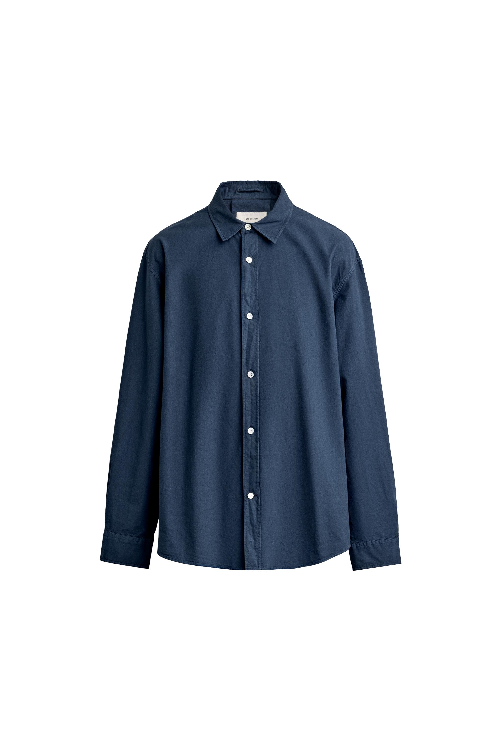 INDIGO COTTON RELAXED-FIT SHIRT